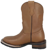 Silverton Kid's Patriot All Leather Wide Square Toe Boots-Tobacco