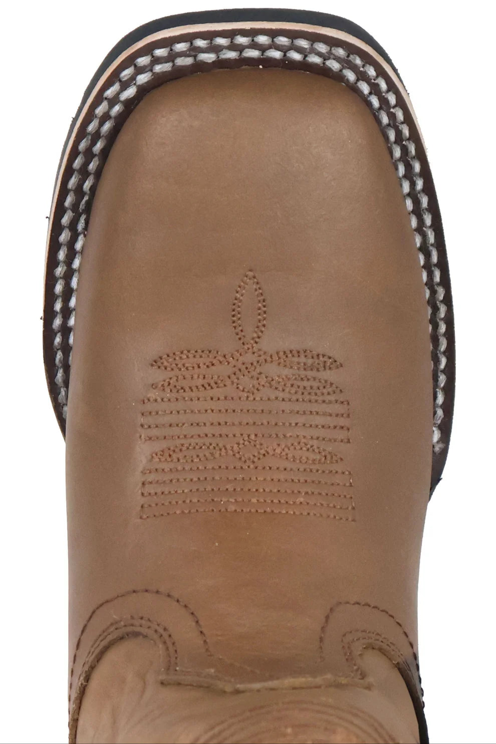 Silverton Kid's Patriot All Leather Wide Square Toe Boots-Tobacco