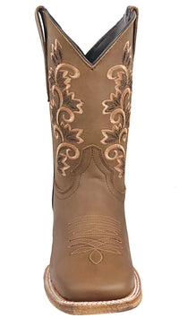 Women´s Silverton Amanda All Leather Wide Square Toe Boots-Tobacco