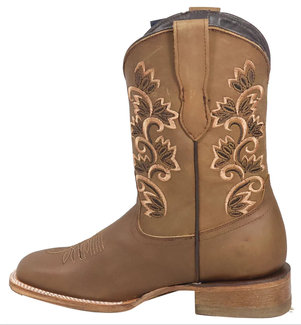 Women´s Silverton Amanda All Leather Wide Square Toe Boots-Tobacco