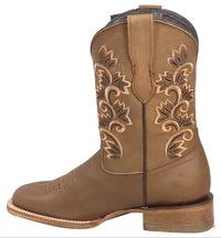 Women´s Silverton Amanda All Leather Wide Square Toe Boots-Tobacco