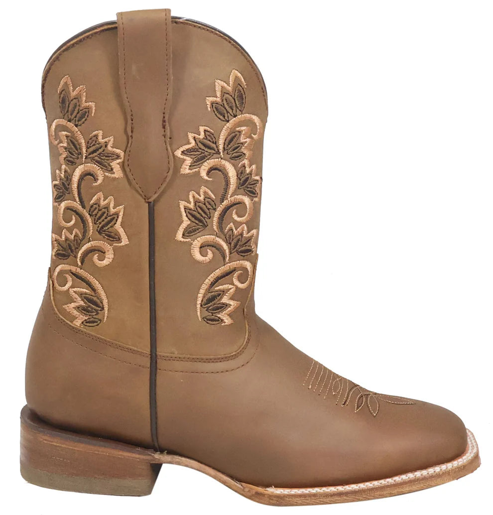 Women´s Silverton Amanda All Leather Wide Square Toe Boots-Tobacco