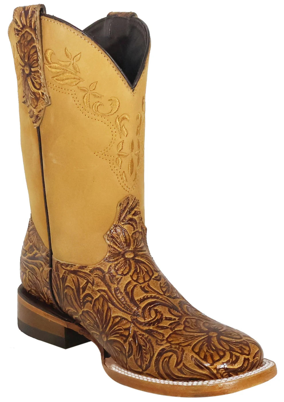Women´s Silverton Miranda All Leather Wide Square Toe Boots-Honey