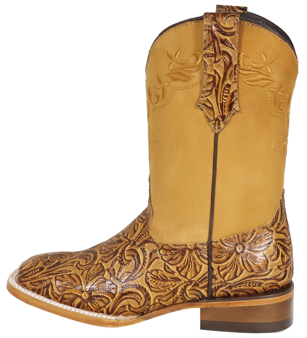 Women´s Silverton Miranda All Leather Wide Square Toe Boots-Honey