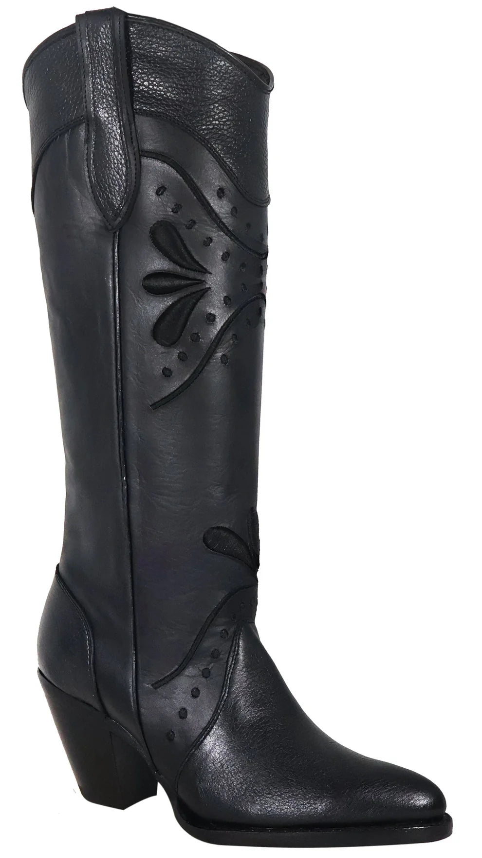Women´s Silverton Nora All Leather Snip Toe Knee High Boots-Black
