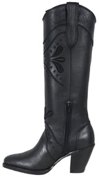 Women´s Silverton Nora All Leather Snip Toe Knee High Boots-Black