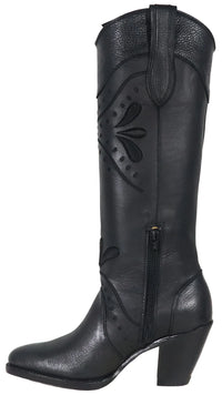Women´s Silverton Nora All Leather Snip Toe Knee High Boots-Black