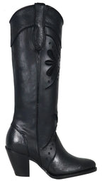 Women´s Silverton Nora All Leather Snip Toe Knee High Boots-Black