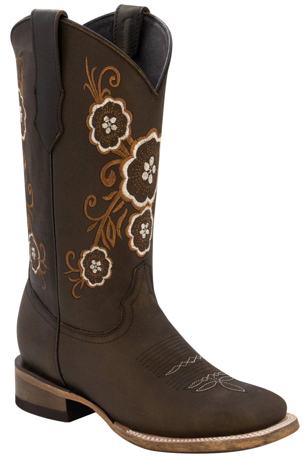 Women´s Silverton Linda All Leather Wide Square Toe Boots-Brown