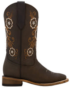 Women´s Silverton Linda All Leather Wide Square Toe Boots-Brown