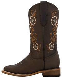 Women´s Silverton Linda All Leather Wide Square Toe Boots-Brown