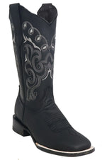 Women´s Silverton Sara All Leather Wide Square Toe Boots-Black
