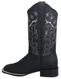 Women´s Silverton Sara All Leather Wide Square Toe Boots-Black