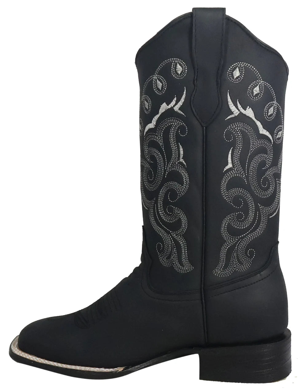 Women´s Silverton Sara All Leather Wide Square Toe Boots-Black