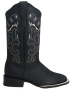 Women´s Silverton Sara All Leather Wide Square Toe Boots-Black