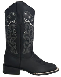 Women´s Silverton Sara All Leather Wide Square Toe Boots-Black