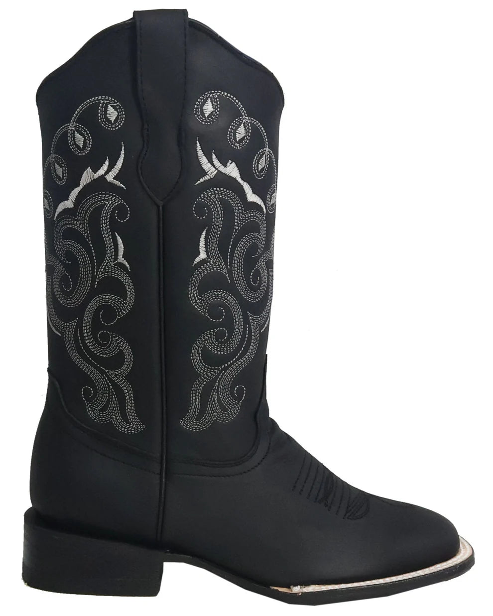Women´s Silverton Sara All Leather Wide Square Toe Boots-Black