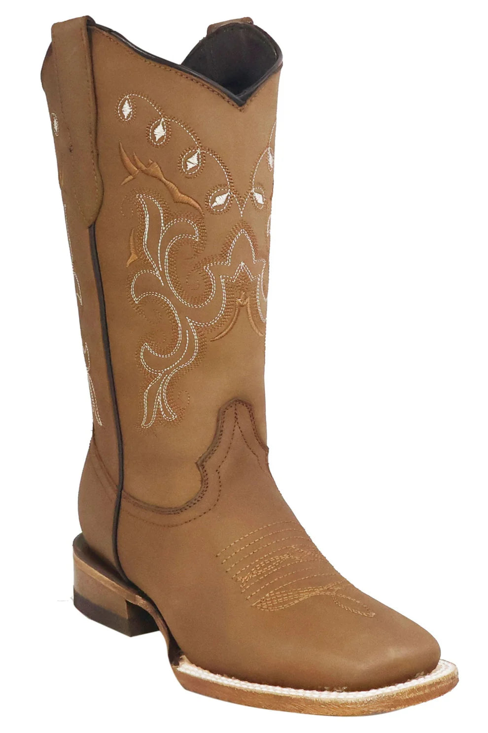 Women´s Silverton Sara All Leather Wide Square Toe Boots-Tobacco