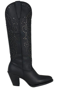 Women´s Silverton Taylor All Leather Snip Toe Knee High Boots-Black