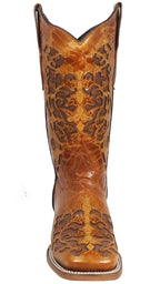 Women´s Silverton Grace All Leather Wide Square Toe Boots-Cognac