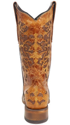 Women´s Silverton Grace All Leather Wide Square Toe Boots-Cognac