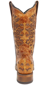 Women´s Silverton Grace All Leather Wide Square Toe Boots-Cognac