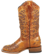 Women´s Silverton Grace All Leather Wide Square Toe Boots-Cognac