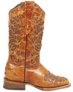 Women´s Silverton Grace All Leather Wide Square Toe Boots-Cognac