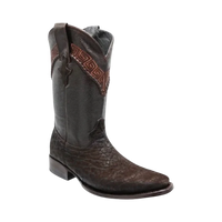 White Diamonds Men's Bull Neck Leather European Toe Cowboy Boots – Brown