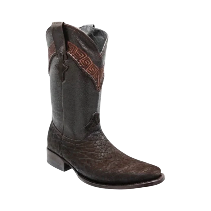 White Diamonds Men's Bull Neck Leather European Toe Cowboy Boots – Brown