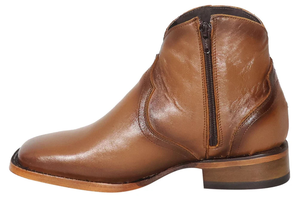 Women´s Silverton Nelly All Leather Wide Square Toe Short Boots-Honey