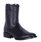 White Diamonds Men's Full-Grain Leather Botin Roper Casual Boots – Black