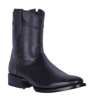 White Diamonds Men's Full-Grain Leather Botin Roper Casual Boots – Black
