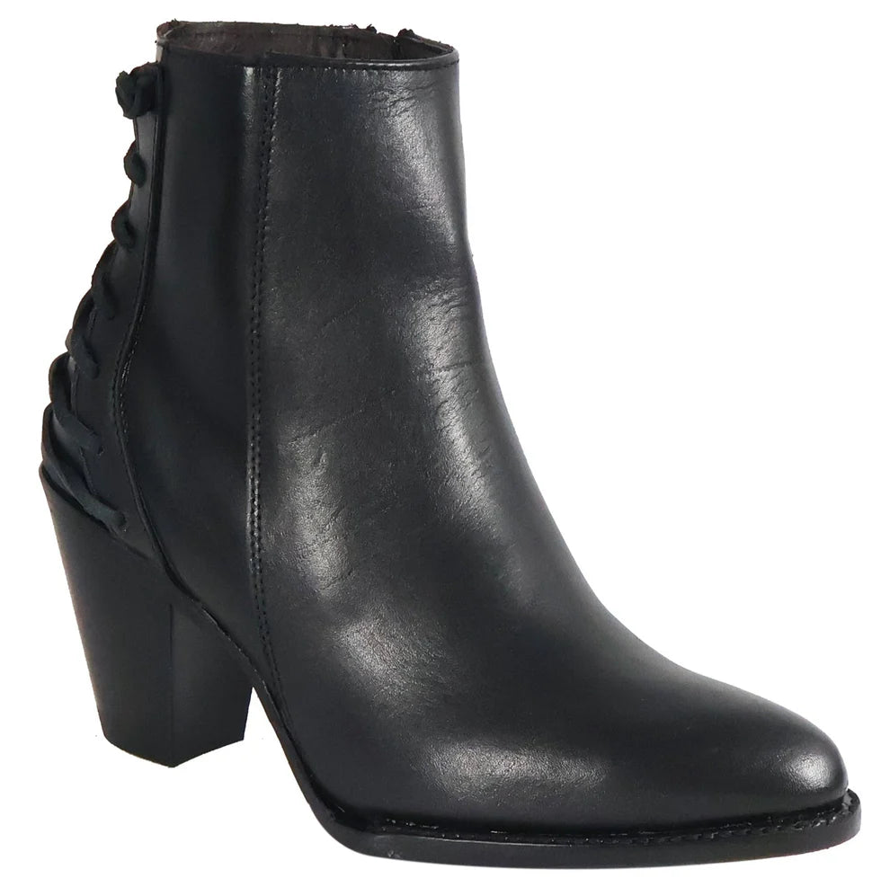 Women´s Silverton Walker All Leather Snip Toe Short Boots-Black