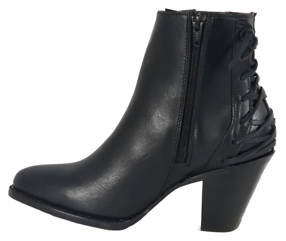 Women´s Silverton Walker All Leather Snip Toe Short Boots-Black