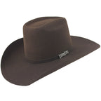 Cuernos Chuecos 6X Vakera Style Brick Crown Fur Felt Cowboy Hat - Chocolate