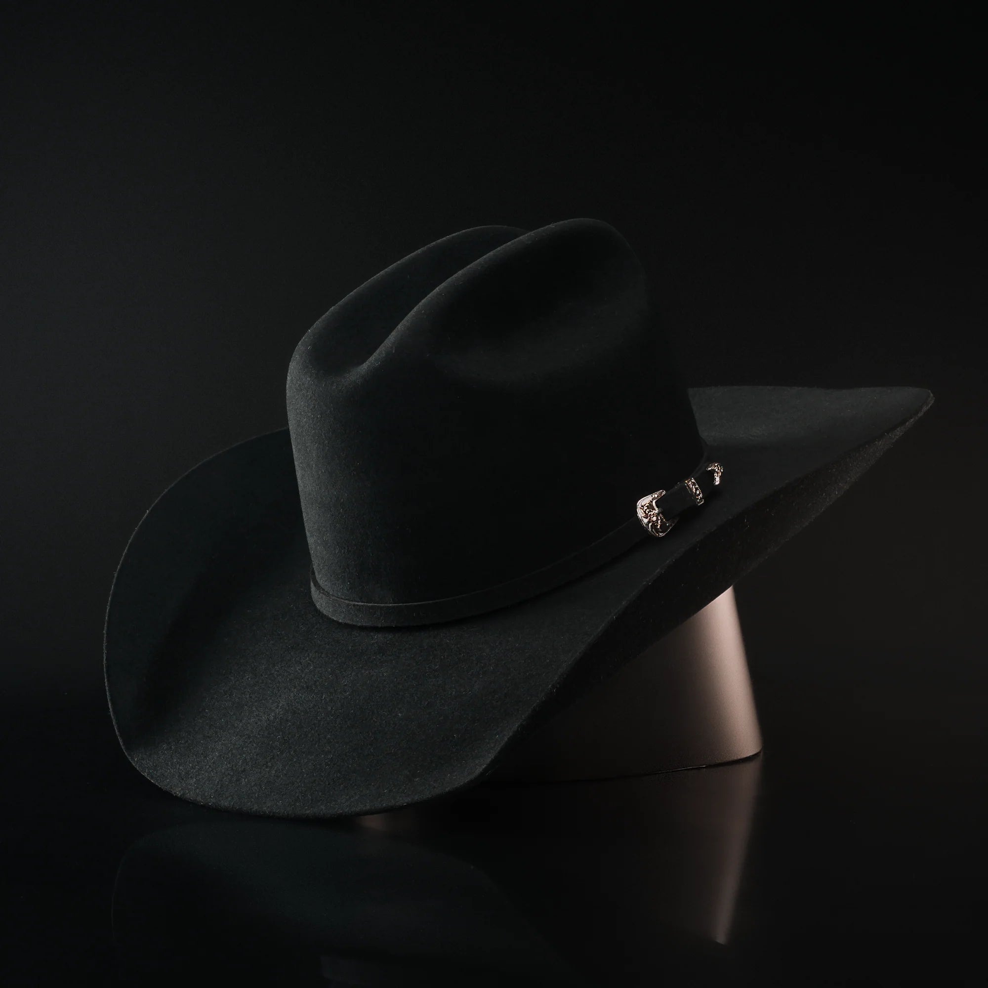 Men’s "El Jefe" 100X Luxury Handcrafted Western Cowboy Beaver Fur Felt Hat - Black