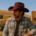 Men’s Rodeo Cartie 50X Texas Style Texana Cowboy Fur Felt Hat - Wine