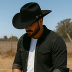 Men’s Rodeo Cartie 50X Frontera Style Texana Cowboy Felt Hat - Black