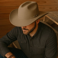 Men’s Rodeo Cartie 50X Frontera Style Texana Cowboy Felt Hat - Silver Belly