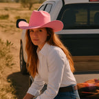 Men’s Rodeo Cartie JB 50X Texas Style Texana Cowboy Felt Hat - Pink