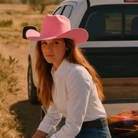 Men’s Rodeo Cartie JB 50X Texas Style Texana Cowboy Felt Hat - Pink