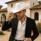 Men’s Rodeo Cartie 100X Sinaloa Style Western Cowboy Fur Felt Hat - White
