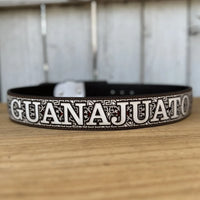 Laser Cut Leather Guanajuato Western Belt with Removable Buckle - Brown
