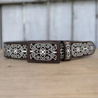 Laser Cut Leather Michoacan Western Belt with Removable Buckle - Brown