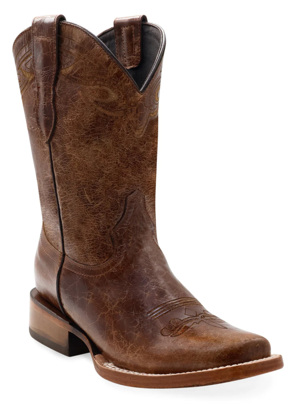 Women´s Silverton Chloe All Leather Wide Square Toe Boots-Tobacco