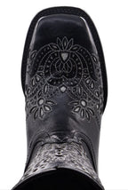 Women´s Silverton Celina All Leather Wide Square Toe Boots-Black