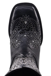 Women´s Silverton Celina All Leather Wide Square Toe Boots-Black