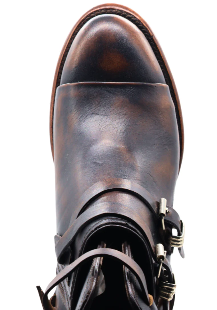 Women´s Silverton Cruce All Leather Round Toe Short Boots-Black/Brown