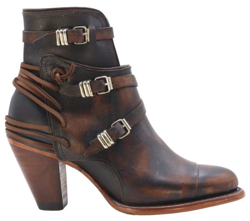 Women´s Silverton Cruce All Leather Round Toe Short Boots-Black/Brown